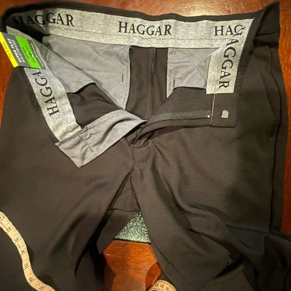 HAGGAR Super Flex Waistband REPREVE Mens Dress Flat Front Pants 32 X 32 NWTag - Picture 4 of 14